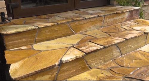 Плитняк златолит жёлтый золотистый для отмостки купить в Воронежской области